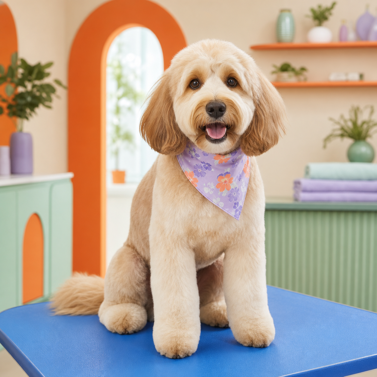 A freshly groomed, happy dog